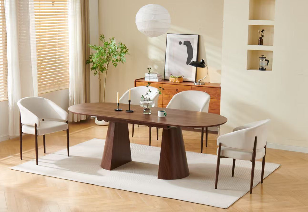 Table à manger extensible Anastasia Noyer 180-220 cm
