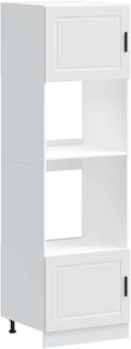 vidaXL Armoires de Four 2 pcs Porto Blanc Bois d'ingénierie, unité de Four, Armoire de Four de Cuisine, unité de Base de Four