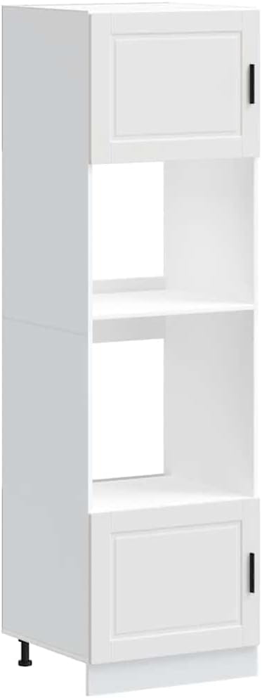 vidaXL Armoires de Four 2 pcs Porto Blanc Bois d'ingénierie, unité de Four, Armoire de Four de Cuisine, unité de Base de Four