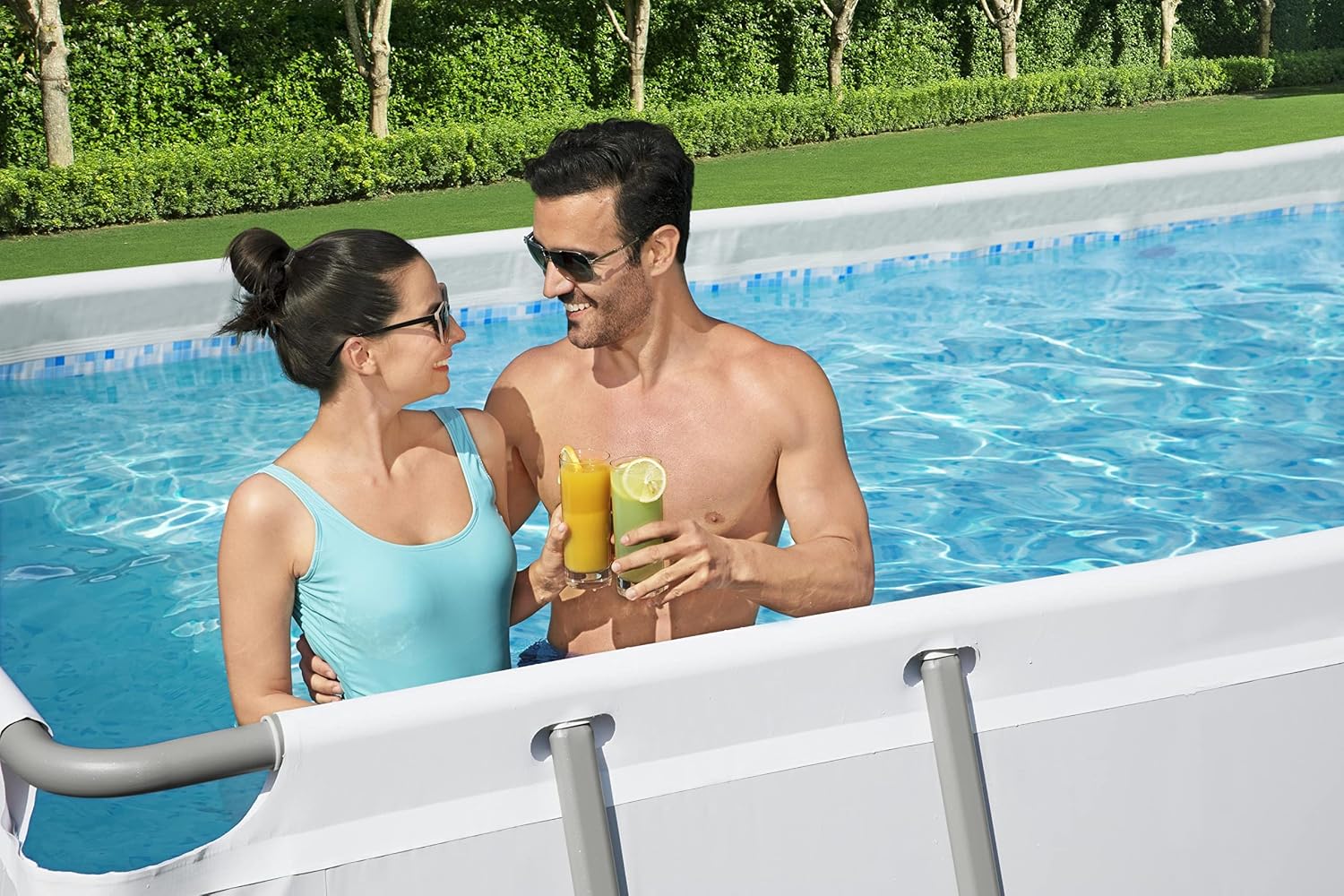 Bestway Ensemble de piscine rectangulaire Power Steel 404x201x100 cm