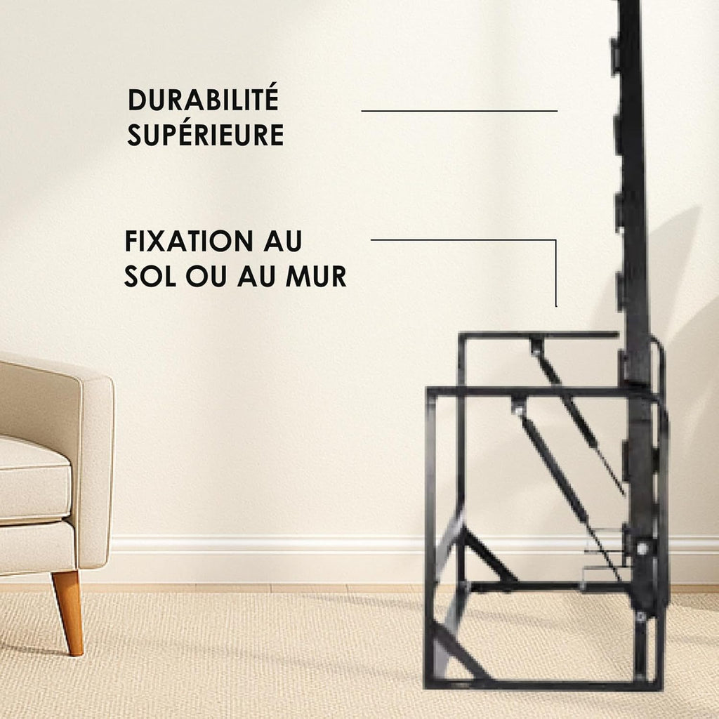 Lit Escamotable 2 Personnes - 140cm x 200cm - Lit Mural Rabattable - Vertical - Classique