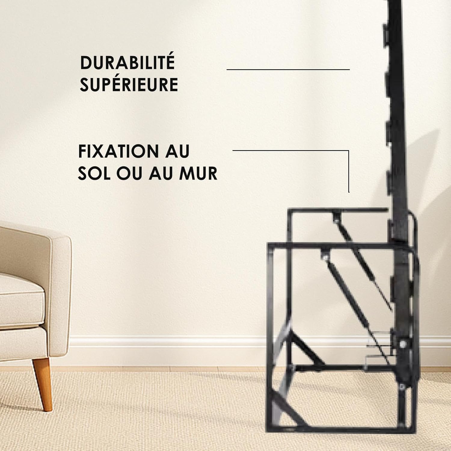 Lit Escamotable 2 Personnes - 140cm x 200cm - Lit Mural Rabattable - Vertical - Classique