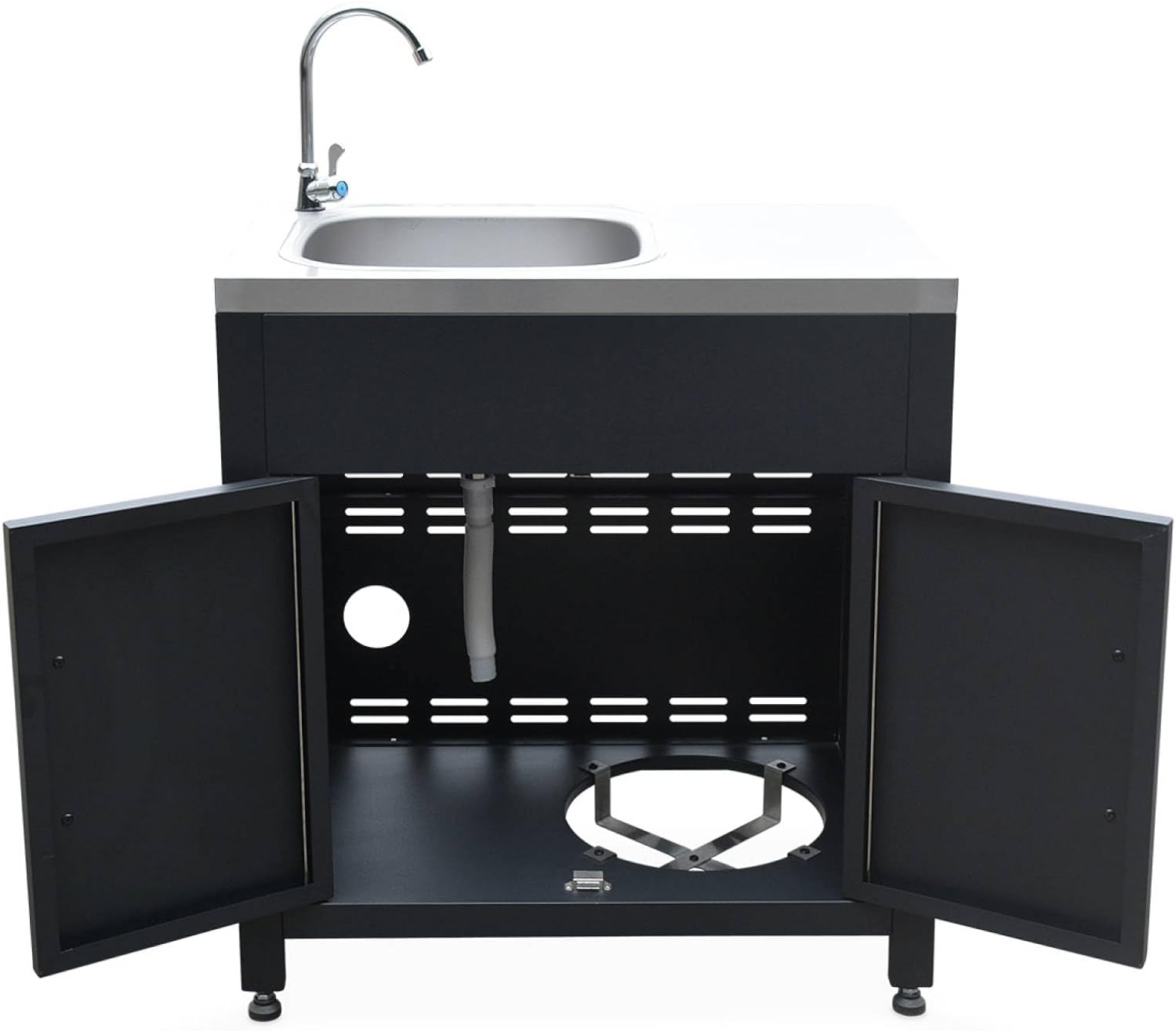 sweeek - Meuble de Cuisine extérieure en Acier avec évier L80cm