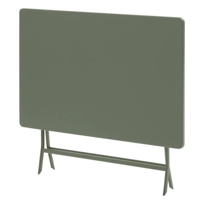 Table de jardin pliante carrée "Greensboro" pétrole 2 places en acier traité époxy - Hespéride