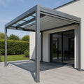 Pergola retractil Structure Aluminium Gris Matériau Aluminium Utilisation : Terrasse Jardin Dimensions : 350cmx300cmx260cm