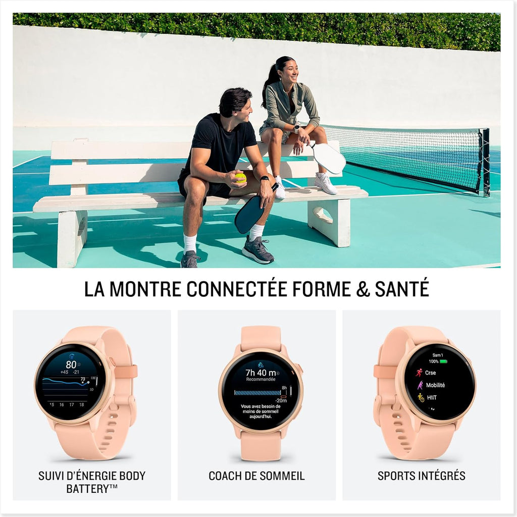 Garmin vívoactive 6 - Montre connectée avec GPS Forme & santé avec écran Ultra-Lumineux - Gray avec boîtier Noir - Boîtier 42 mm