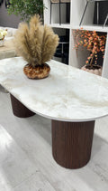 Table à Manger Sihem Ovale 180 cm – Céramique & Noyer